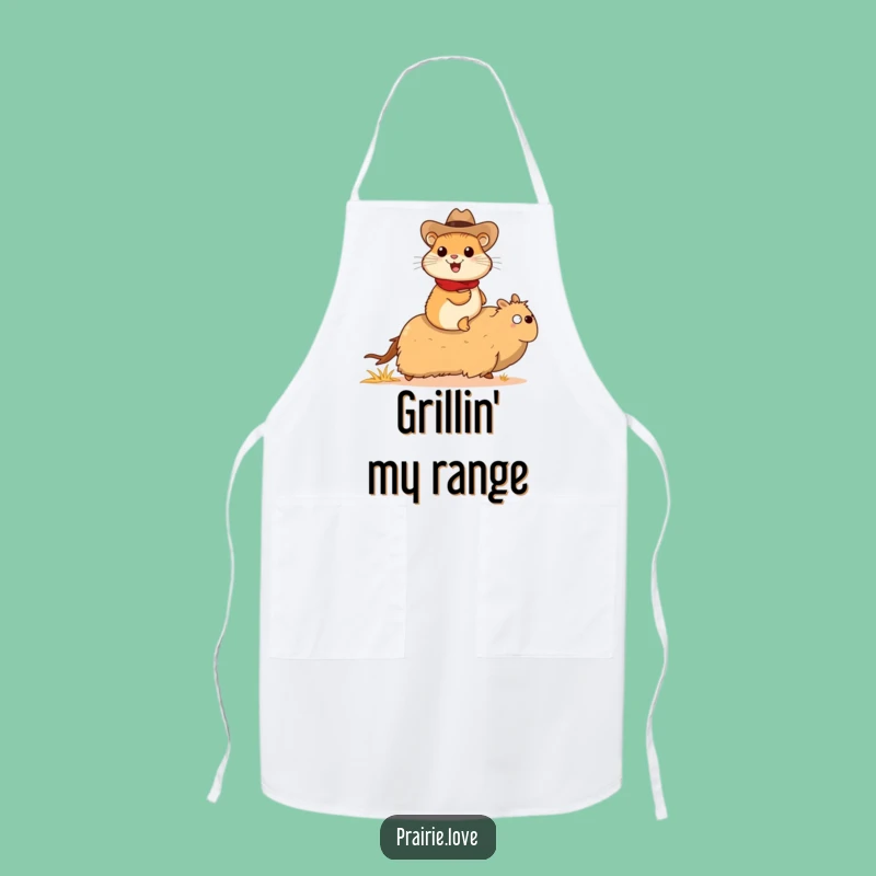 Funny Prairie Dog Cowboy Apron: Tumbleweed Rider, Kitchen Funny Gift