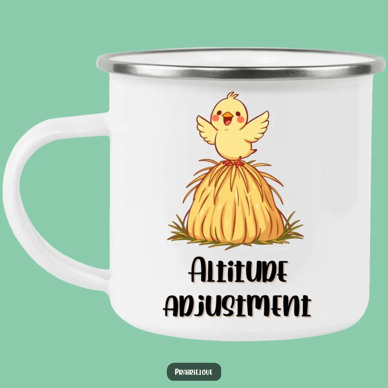 Funny Bird Enamel Mug: Haystack Flight Adventure, Perfect Funny Gift