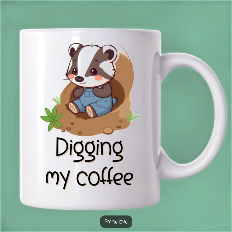 Funny Badger Gardener Mug: Playful Tunneler, Perfect Funny Gift