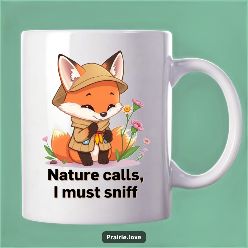 Funny Scout Fox Mug: Curious Animal Explorer Gift Perfect for Nature Lovers