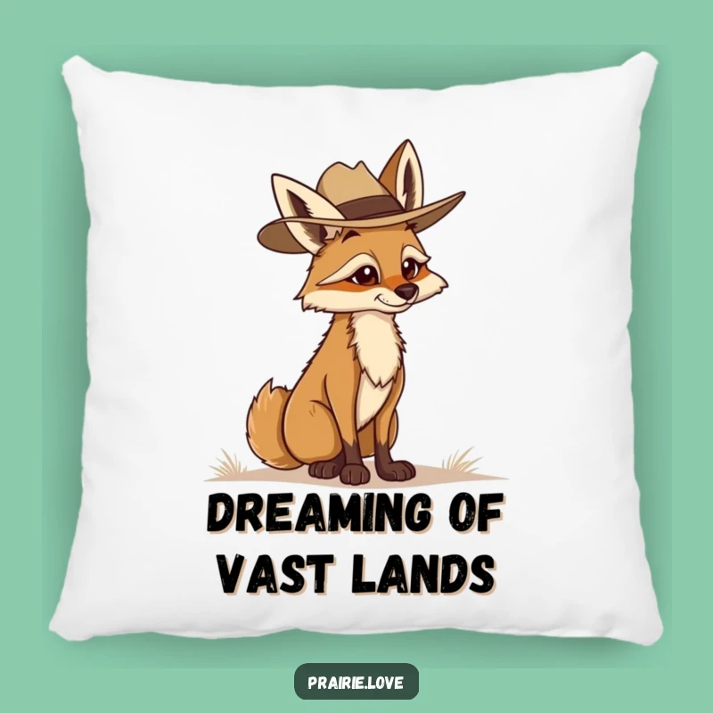 Funny Coyote Pillow: Cozy Determined Ranger Cushion, Perfect Funny Accent