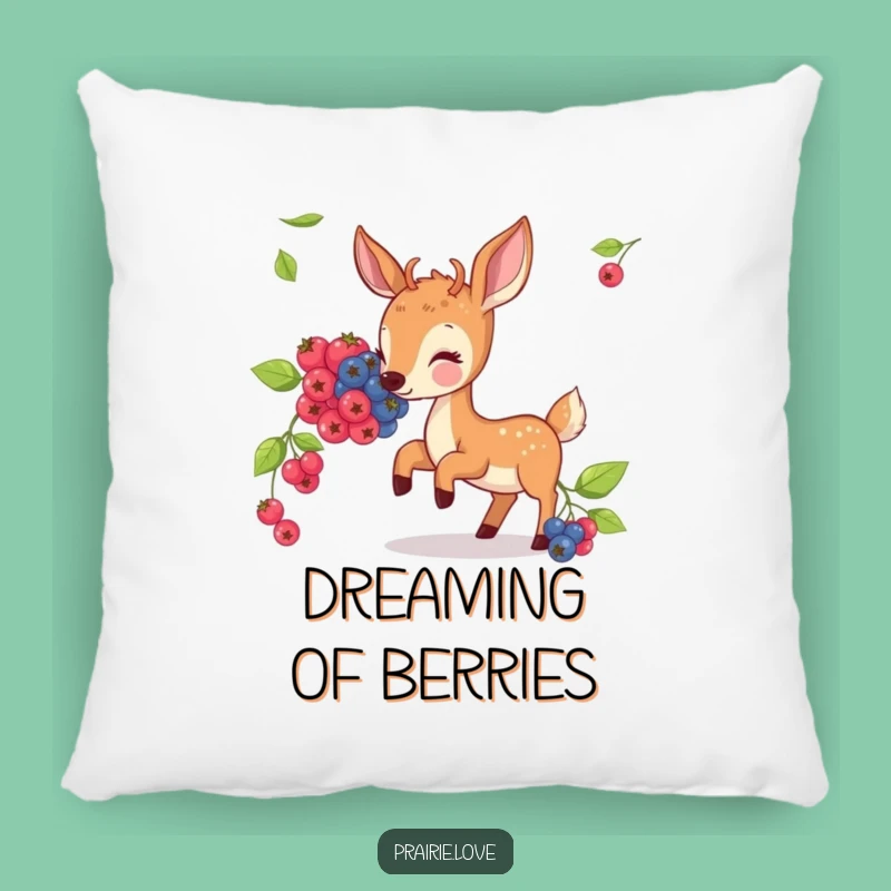 Funny Deer Berry Pillow - Comfy Woodland Cuddles, Hilarious Charm