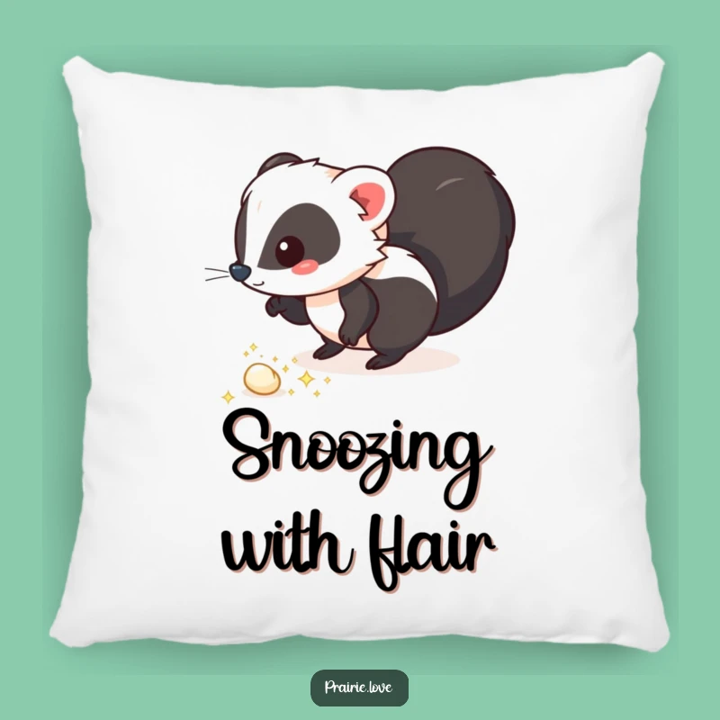 Funny Skunk Pillow: Soft Sparkling Comfort, Quirky Funny Gift