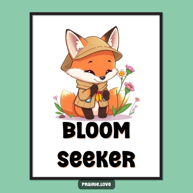 Funny Scout Fox Digital Art: Curious Explorer Downloadable Print, Perfect Funny Gift