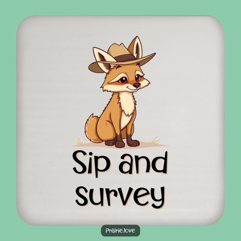 Funny Coyote Coaster: Ranger Decor, Protect Surfaces Funny Gift