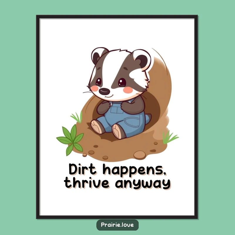 Free Printable Wall Art: Funny Badger Gardener, Charming Downloadable Art for Home!