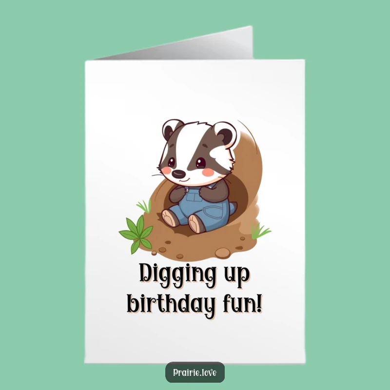 Free Printable Birthday Card: Funny Badger Gardener, A Hilarious Downloadable Gift!
