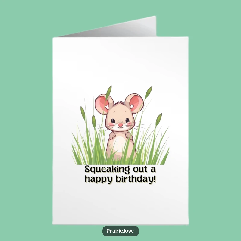 Free Printable Birthday Card: Funny Mouse Peeking, Adorable Downloadable Gift for Laughs