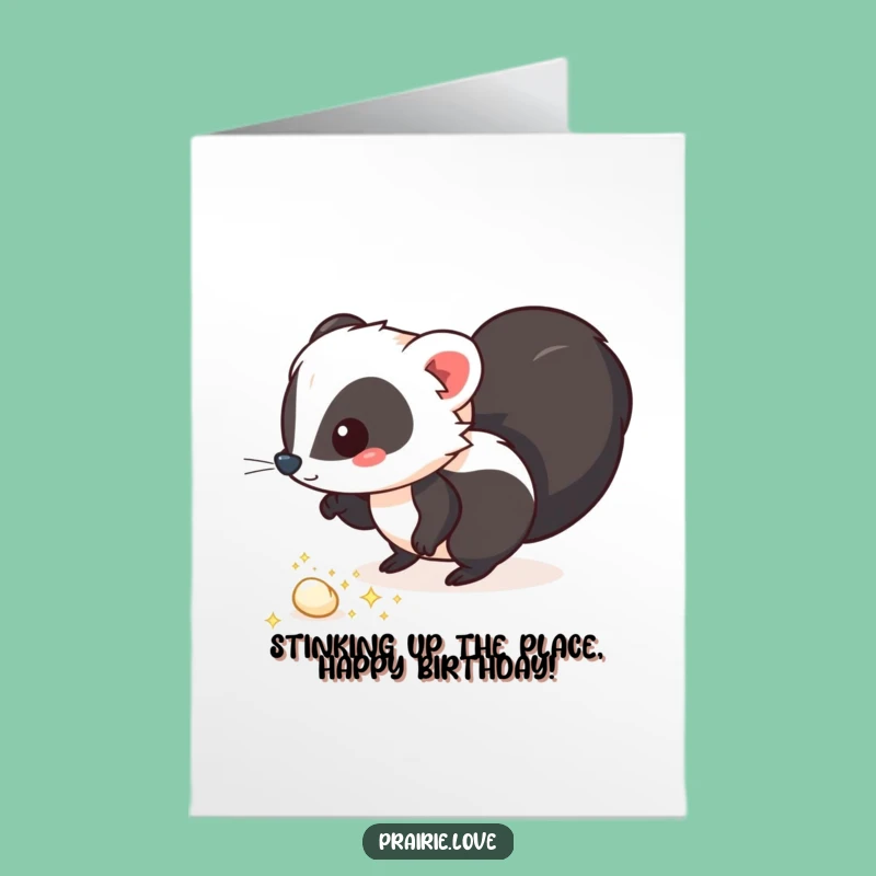Free Printable Birthday Card: Funny Skunk Puffs, Hilarious Downloadable Joke Gift