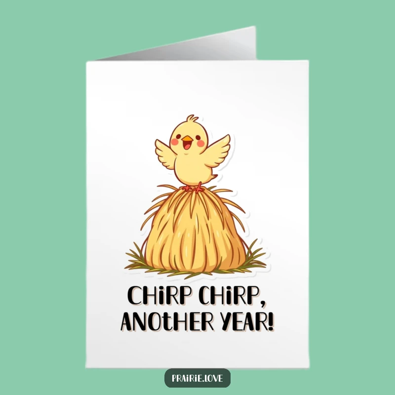 Free Printable Birthday Card: Happy Bird Flying, Funny Downloadable Joke Gift