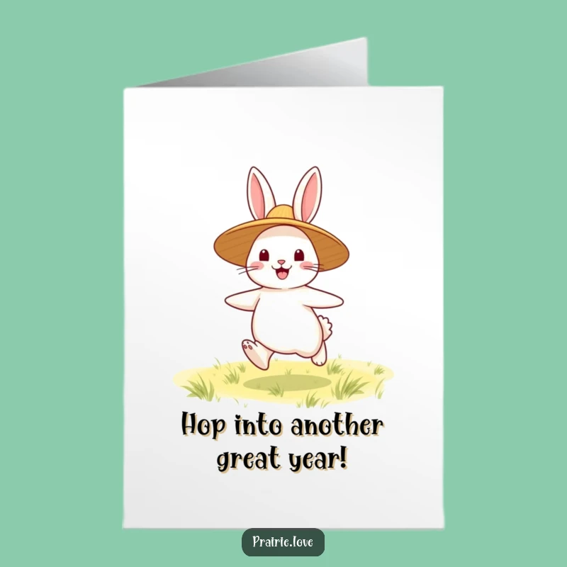 Free Printable Bouncing Rabbit Birthday Card: Funny DIY Downloadable Joyful Gift