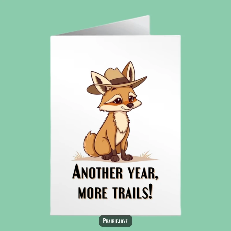 Free Printable Coyote Ranger Birthday Card: Funny DIY Downloadable Gift for Explorers