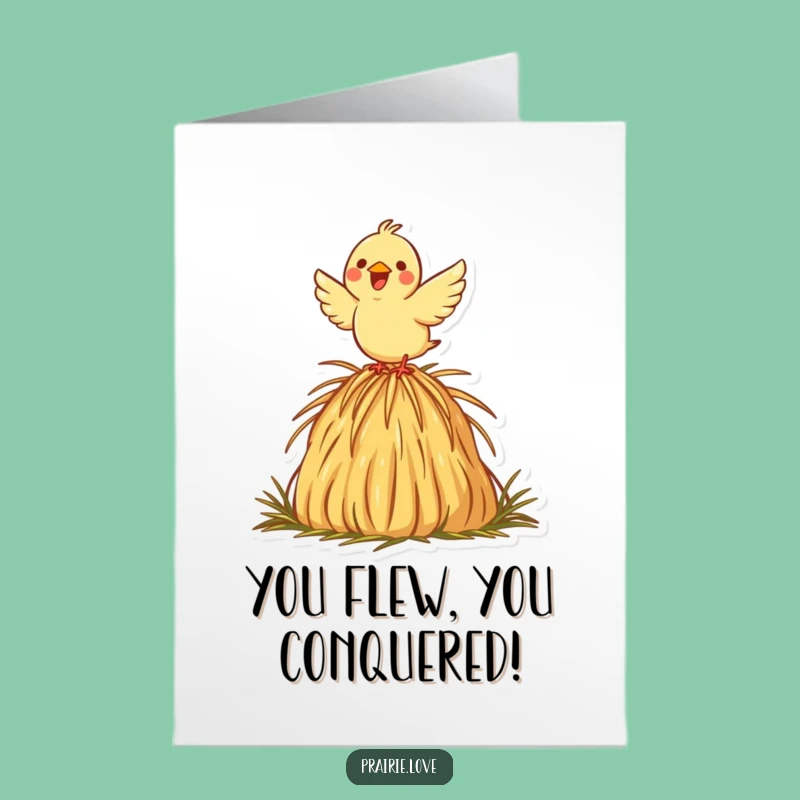 Free Printable Congrats Card: Happy Bird Flight, Funny Downloadable Celebration