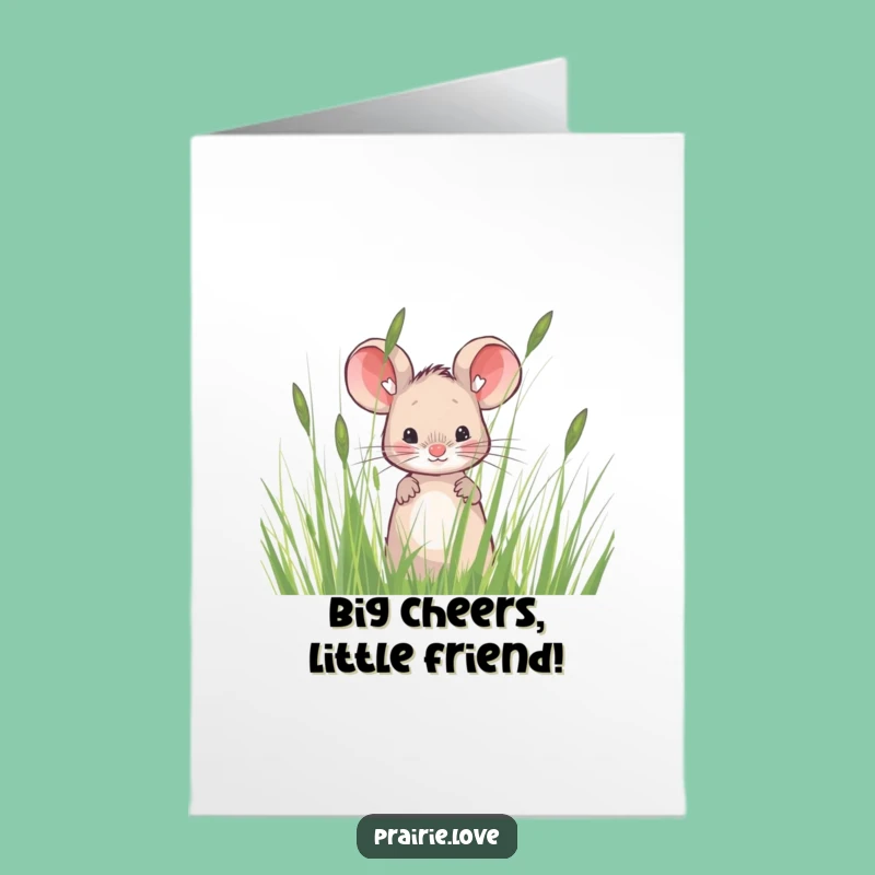 Free Printable Congrats Card: Sweet Mouse Peeking, Funny Downloadable for Big Wins