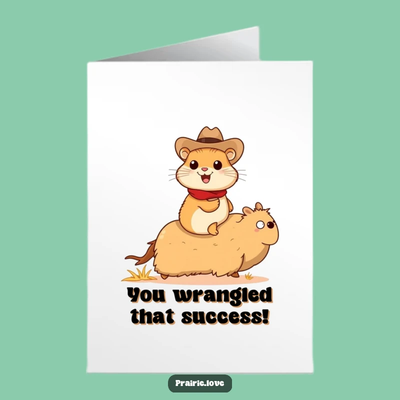 Free Printable Congrats Card: Funny Cowboy Prairie Dog, Great Downloadable Adventure Gift!