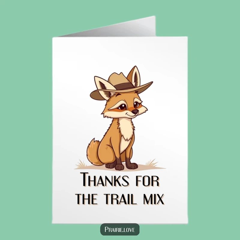 Free Printable Coyote Ranger Thank You Card: Funny DIY Downloadable Gift for Appreciation
