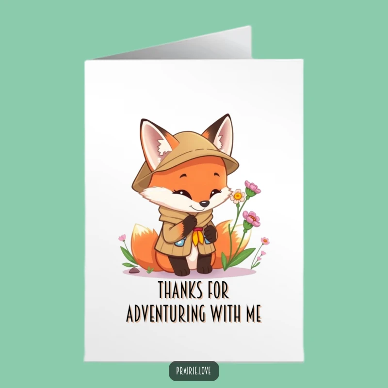 Free Printable Scout Fox Thank You Card: Funny DIY Downloadable Gift for Expressing Gratitude