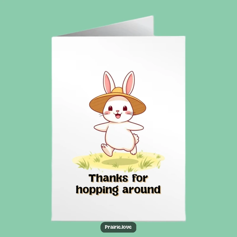 Free Printable Bouncing Rabbit Thank You Card: Funny DIY Downloadable Gift for Appreciation