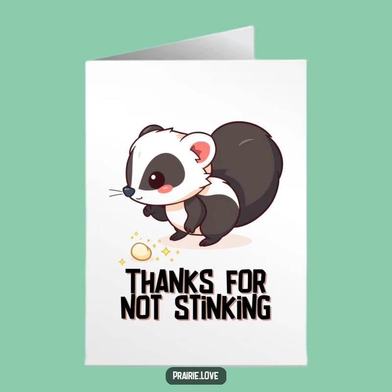 Free Printable Thank You Card: Skunk Puffs Trail, Funny Downloadable Gift