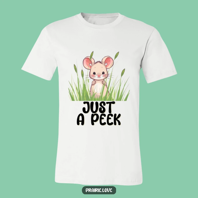 Funny Prairie Mouse T-Shirt: Cute Peeking Rodent Tee, Perfect Funny Gift