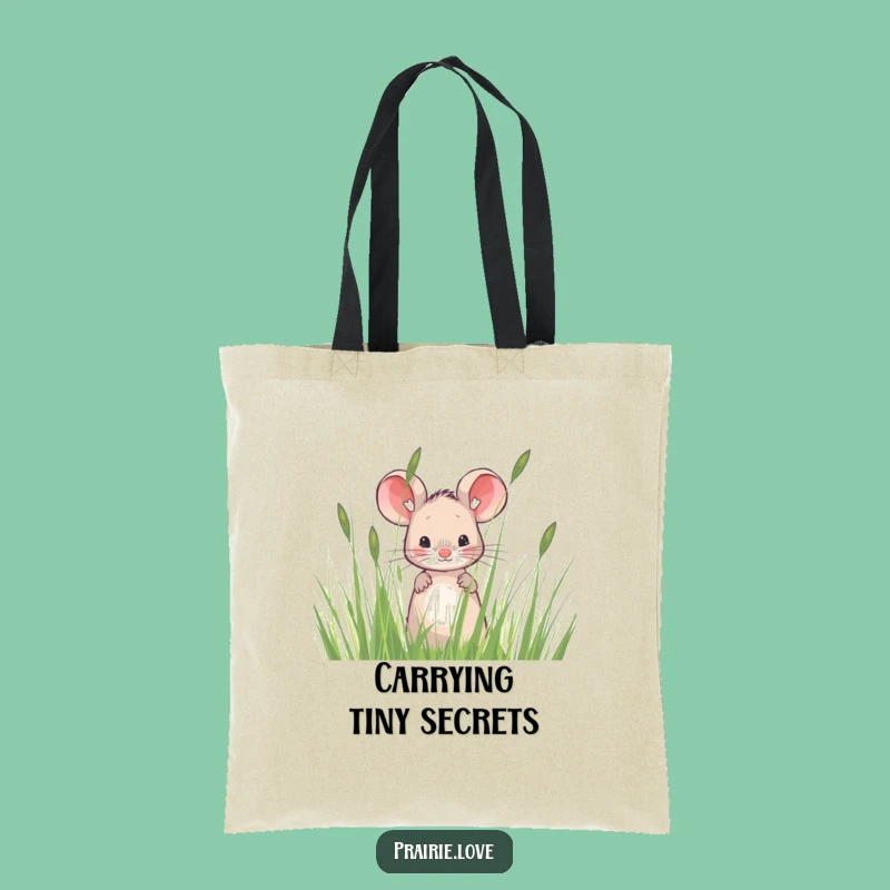 Funny Mouse Tote Bag: Chic Prairie Grass Design, Practical Funny Gift