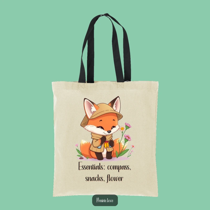 Funny Scout Fox Tote Bag: Durable Curious Explorer Canvas Bag, Perfect Funny Gift